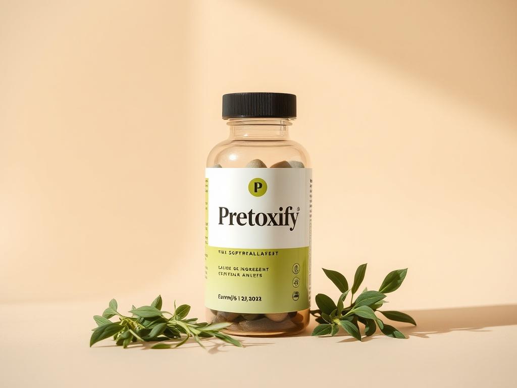 A realistic close up shot of a sleek, modern supplement